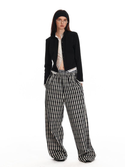 ALINNV Black Faux Two Piece Lace Knit Women&
