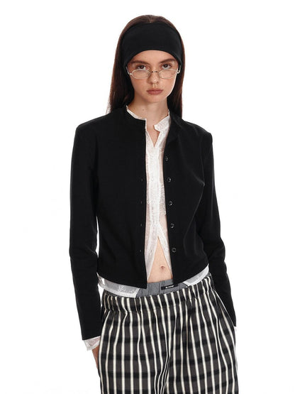 ALINNV Black Faux Two Piece Lace Knit Women&