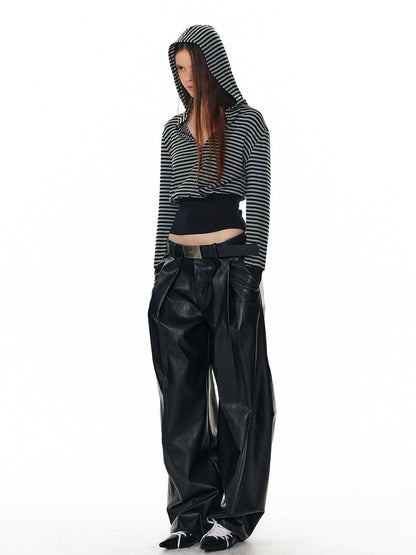 ALINNV Black Utility Knife Cut Natural Waist Streetwear Women&