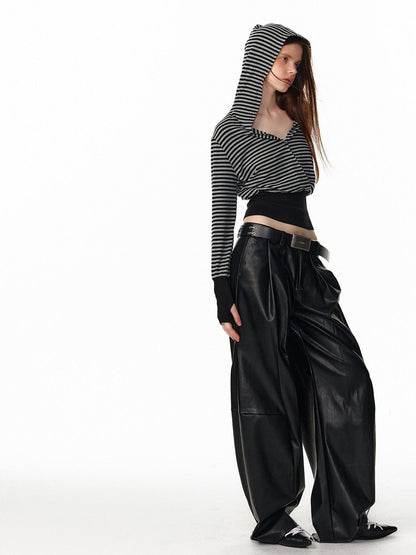 ALINNV Black Utility Knife Cut Natural Waist Streetwear Women&