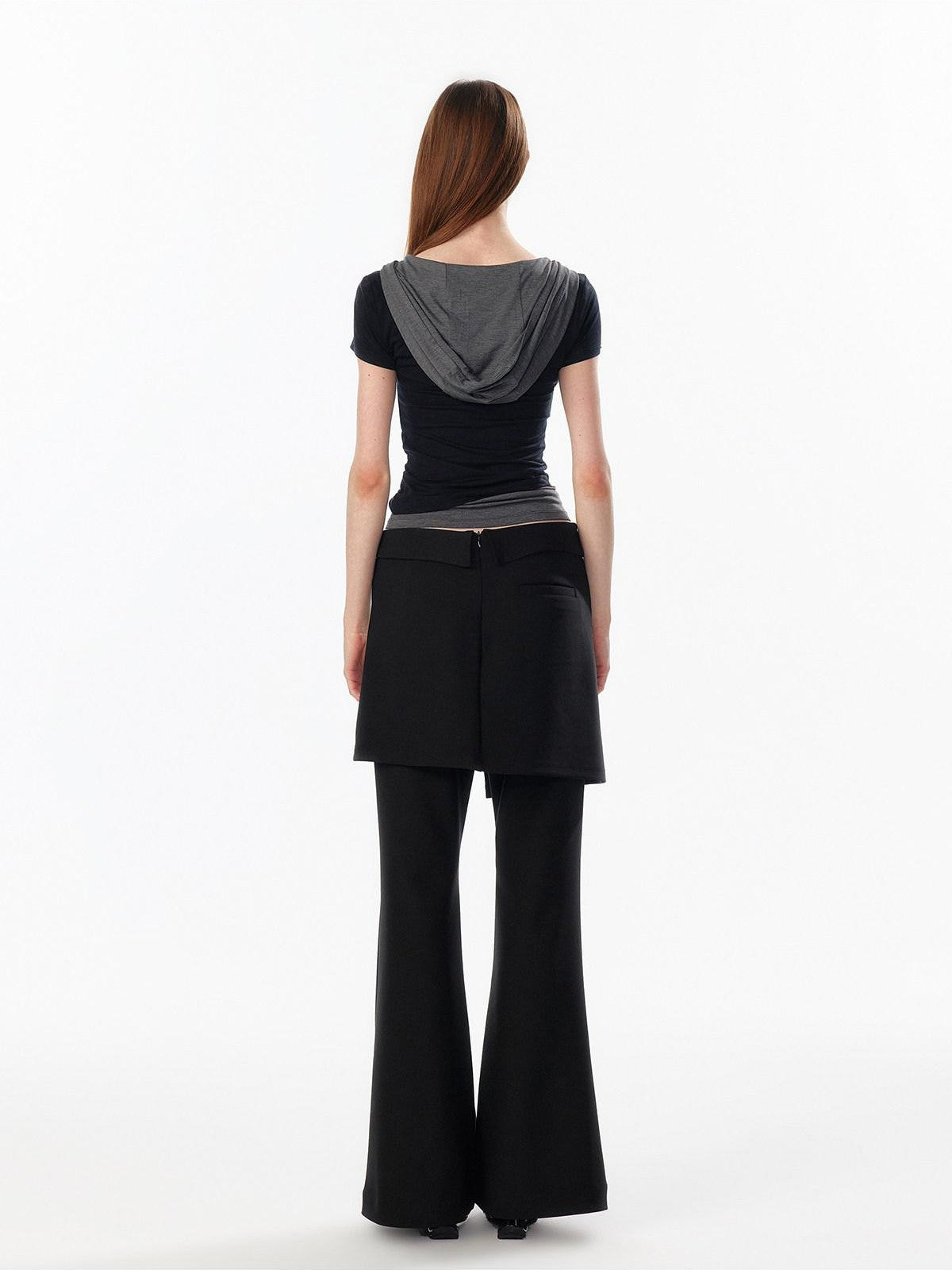 ALINNV Colorblock Spliced Layered Hooded Slimming Women&