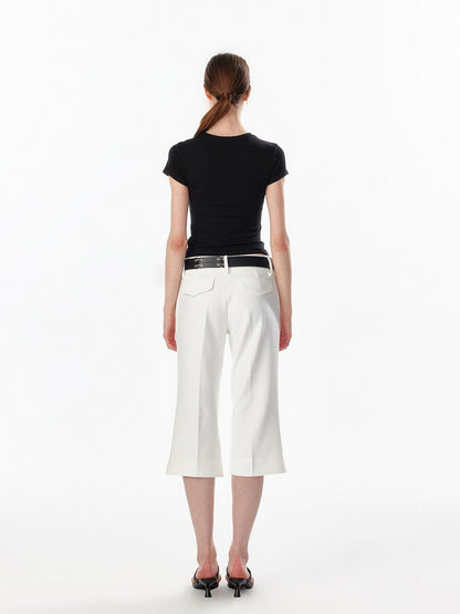 ALINNV Cropped Hourglass Slim Fit Crew Neck Women&