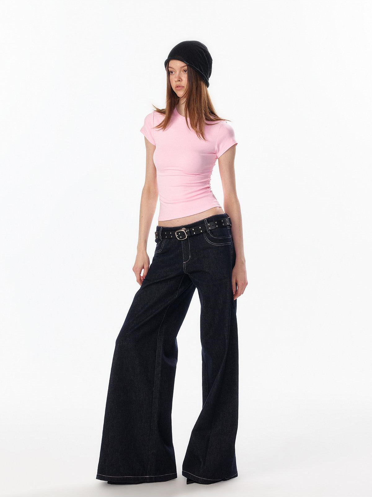 ALINNV Cropped Hourglass Slim Fit Crew Neck Women&