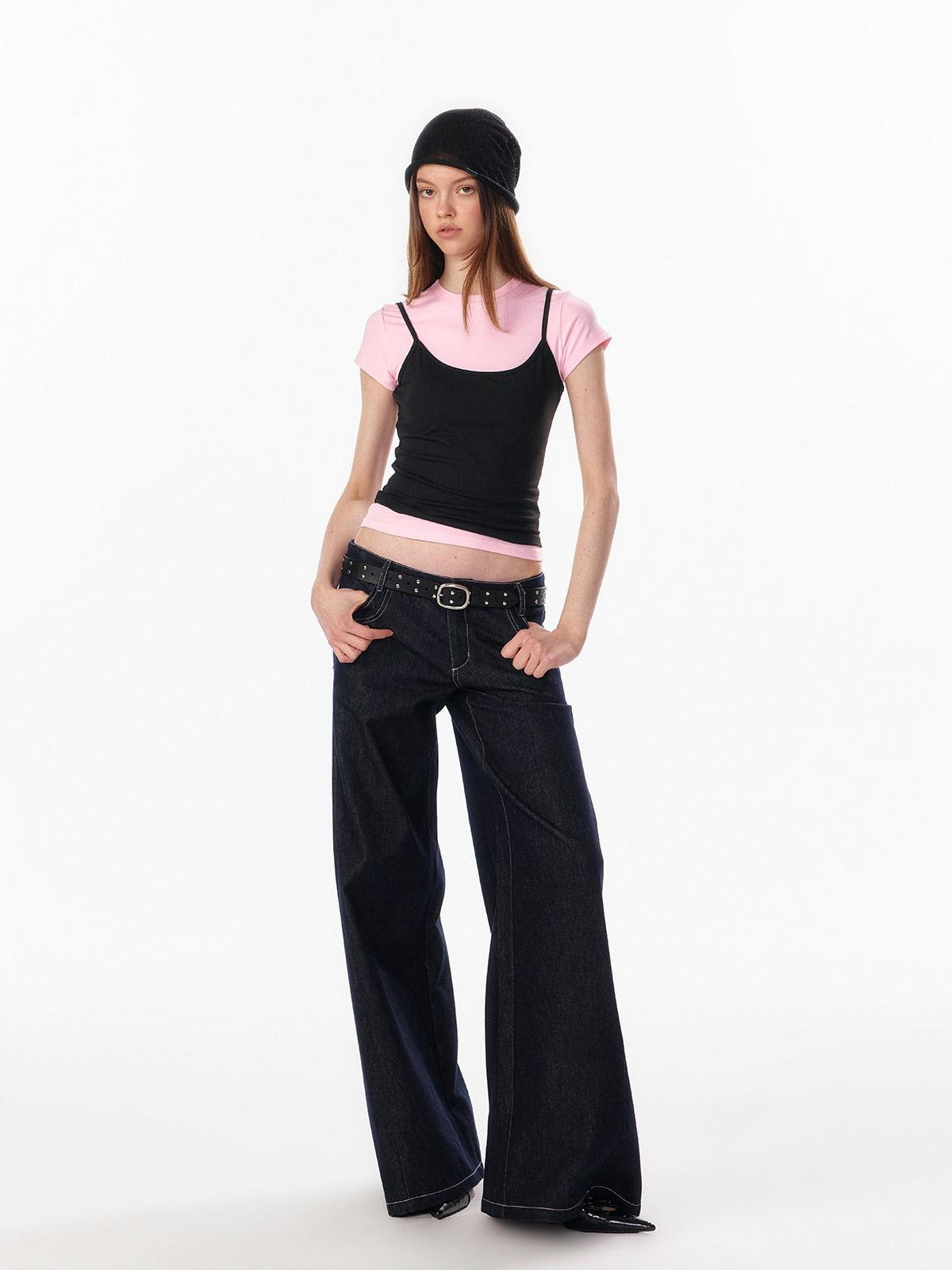 ALINNV Cropped Hourglass Slim Fit Crew Neck Women&