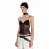 ALINNV Cropped Lace Triangle Cup Adjustable Straps Solid Slim Fit Women&