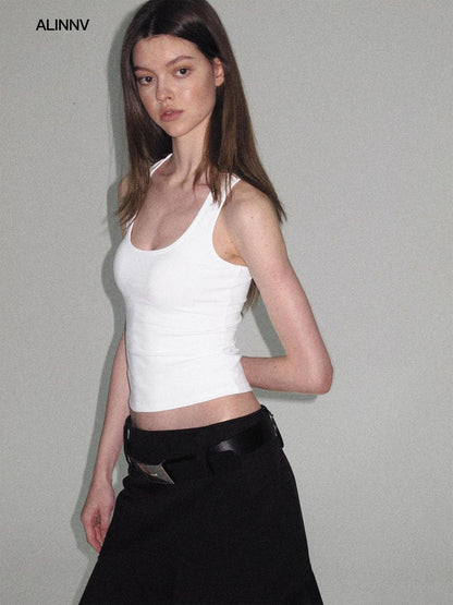 ALINNV Cropped Racerback U Neck Women&