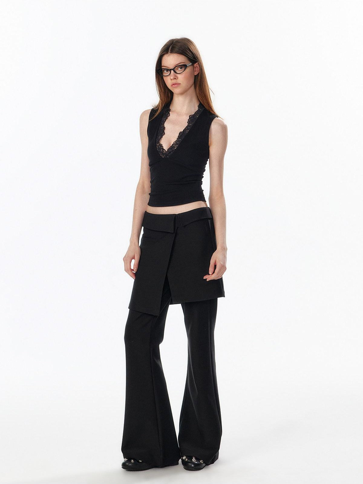 ALINNV Cropped Strappy Deep V Lace Slim Short Camisole Women&