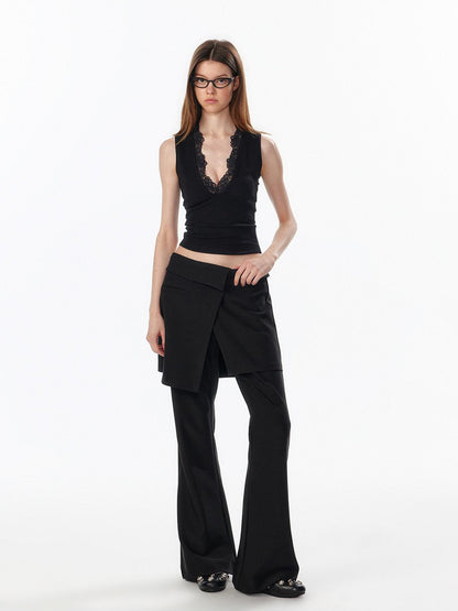 ALINNV Cropped Strappy Deep V Lace Slim Short Camisole Women&