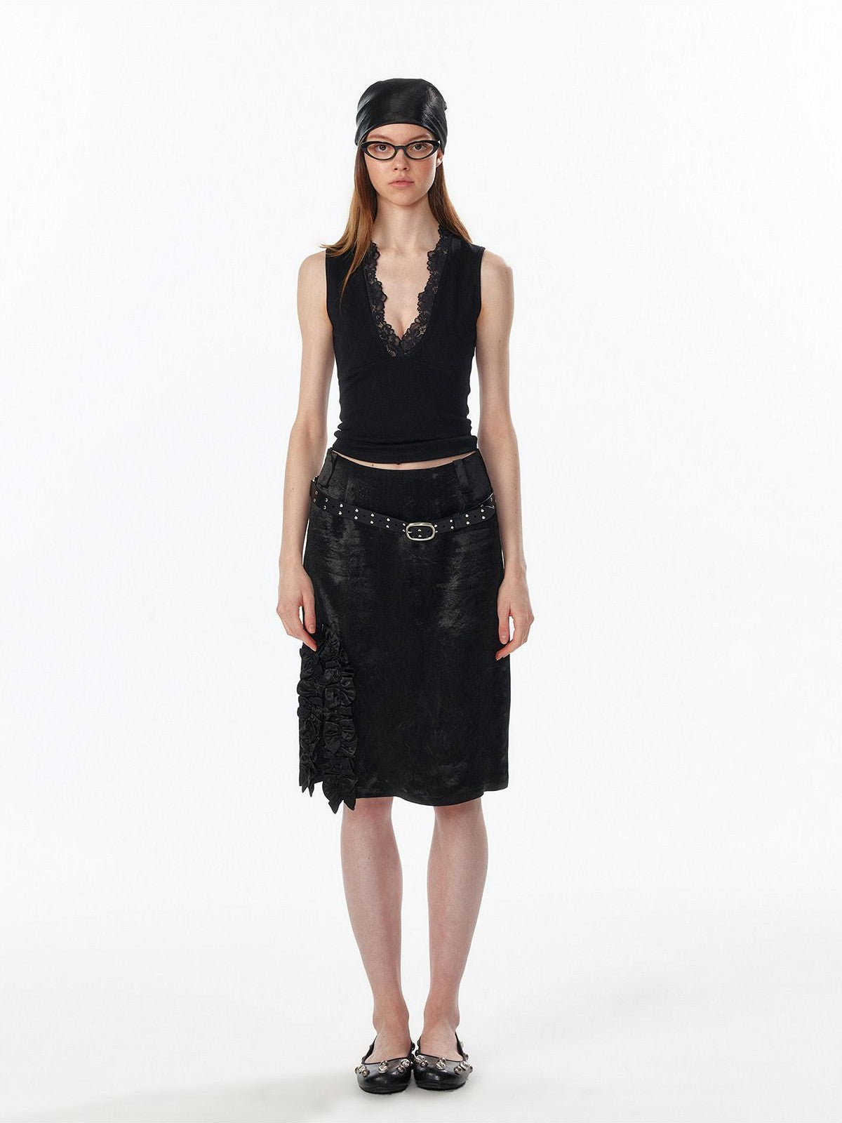 ALINNV Cropped Strappy Deep V Lace Slim Short Camisole Women&
