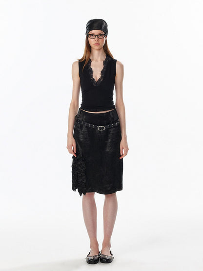 ALINNV Cropped Strappy Deep V Lace Slim Short Camisole Women&