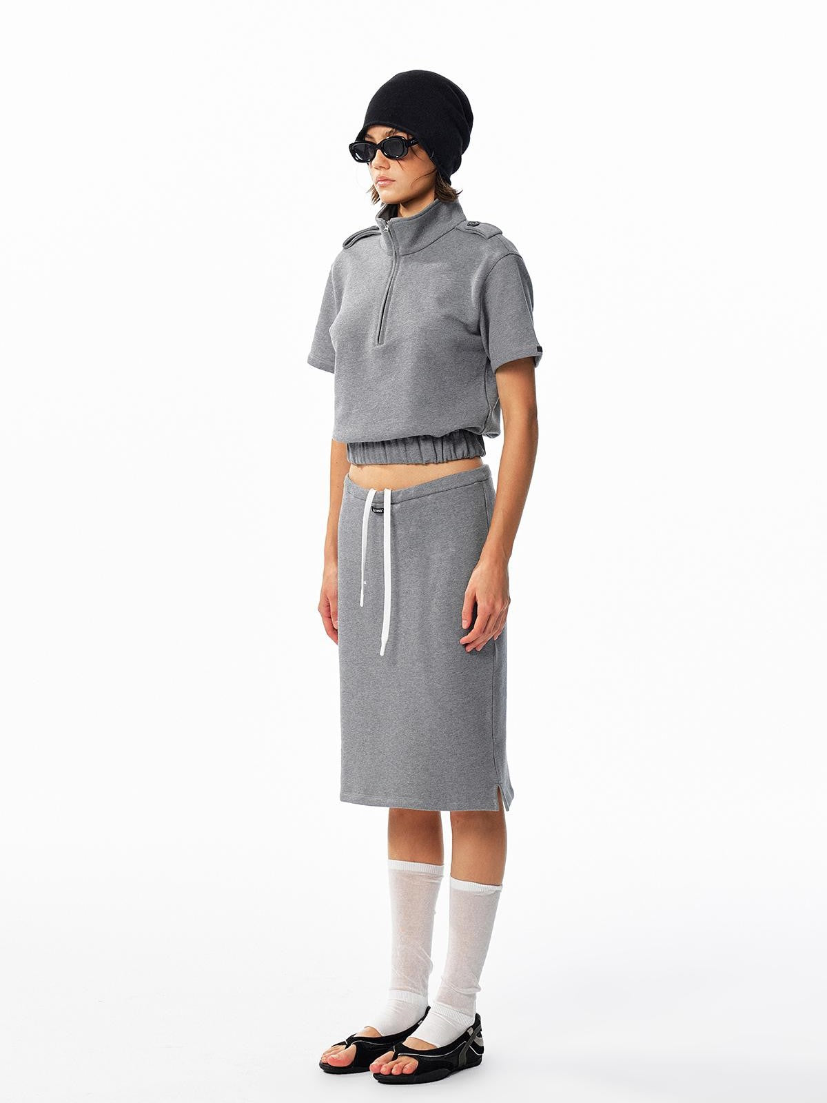 ALINNV Drawstring Straight Hem Cotton Women&