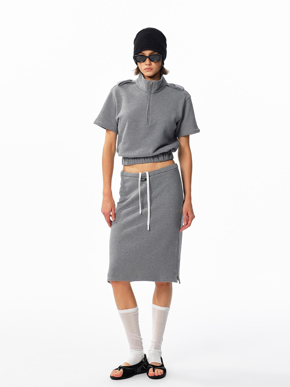 ALINNV Drawstring Straight Hem Cotton Women&