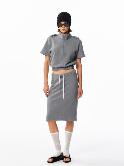 ALINNV Drawstring Straight Hem Cotton Women&