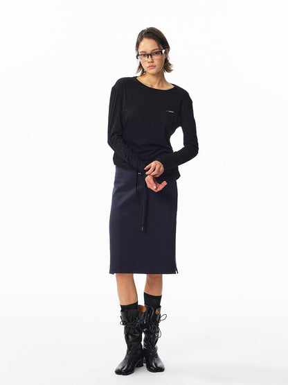 ALINNV Drawstring Straight Hem Cotton Women&