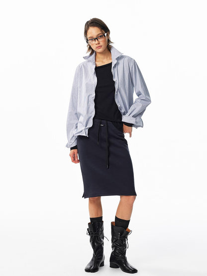 ALINNV Drawstring Straight Hem Cotton Women&
