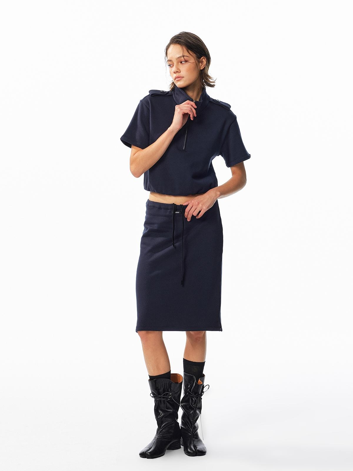 ALINNV Drawstring Straight Hem Cotton Women&