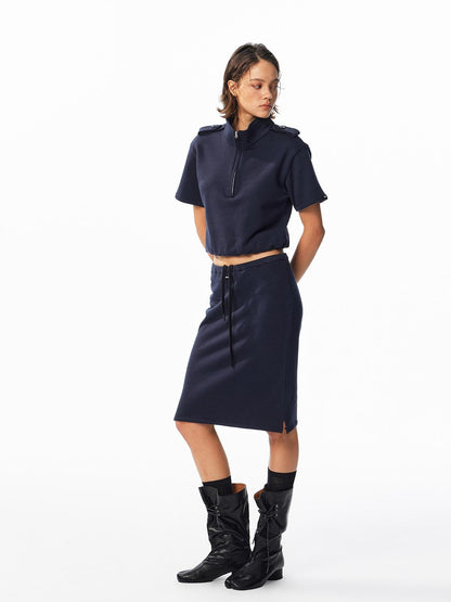 ALINNV Drawstring Straight Hem Cotton Women&