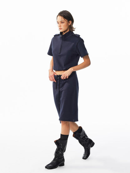 ALINNV Drawstring Straight Hem Cotton Women&