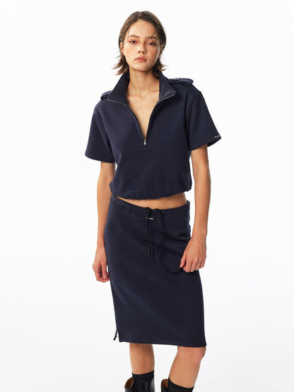 ALINNV Drawstring Straight Hem Cotton Women&