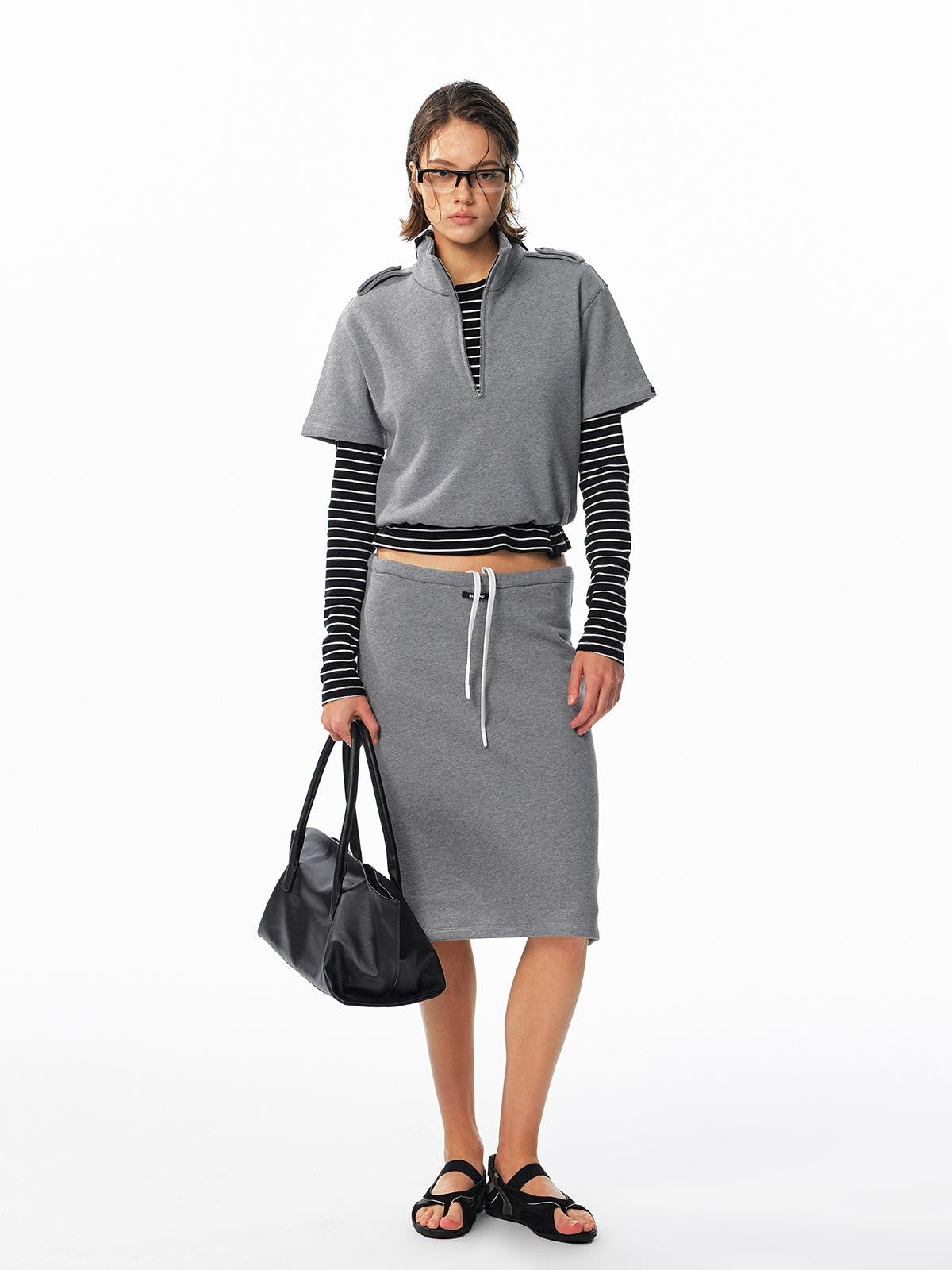 ALINNV Drawstring Straight Hem Cotton Women&