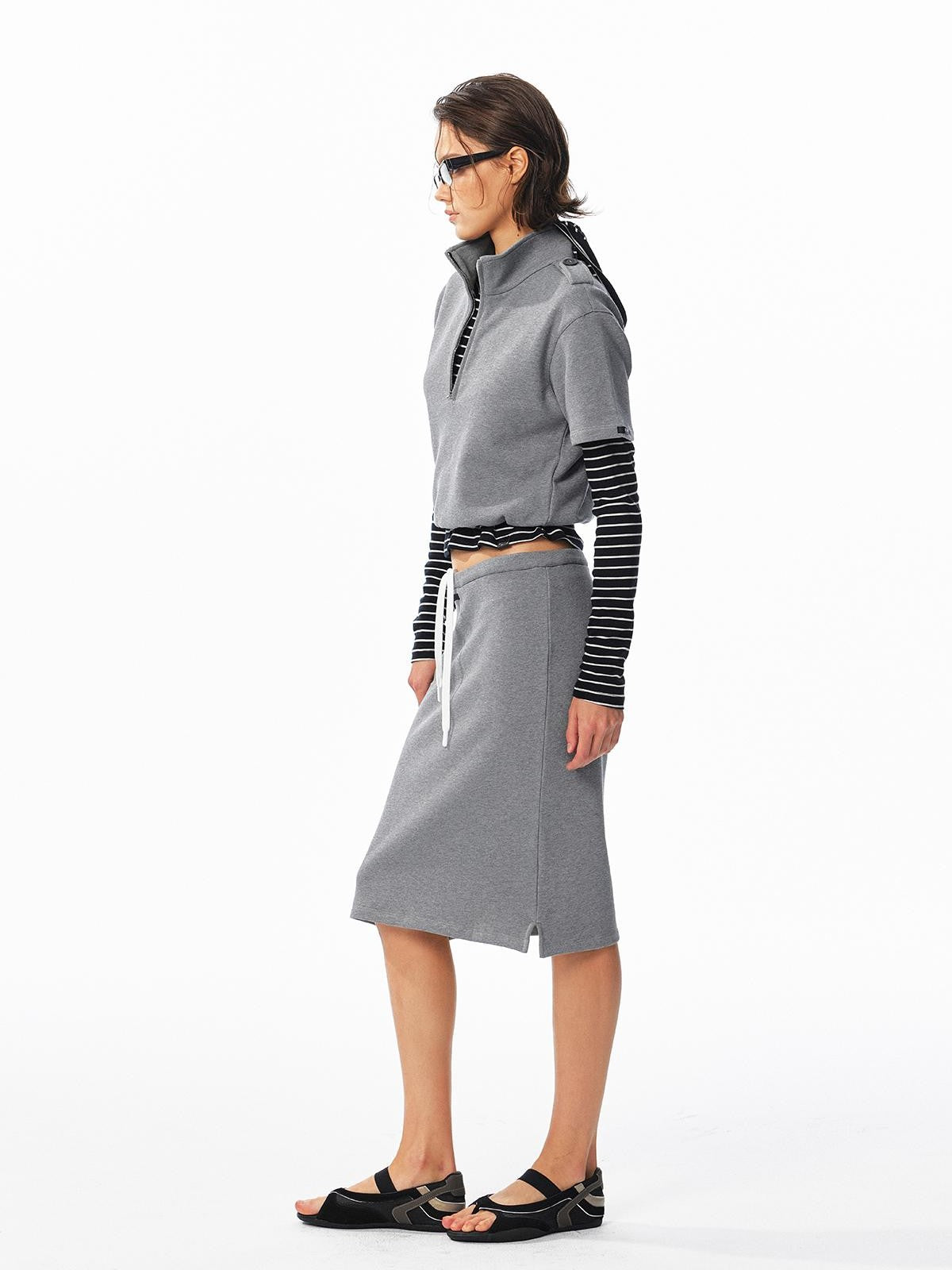 ALINNV Drawstring Straight Hem Cotton Women&
