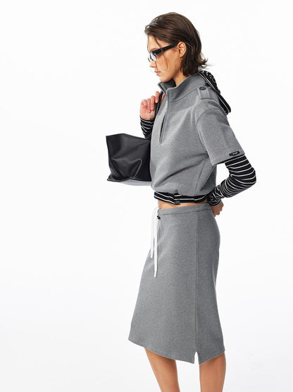ALINNV Drawstring Straight Hem Cotton Women&