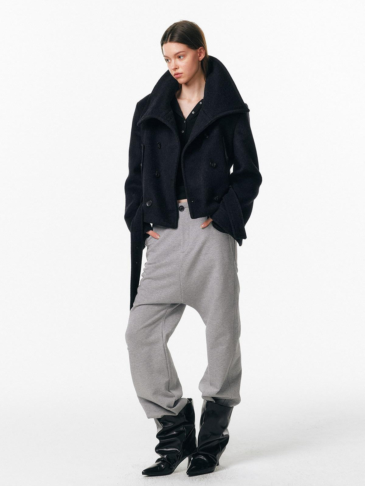 ALINNV Drop Crotch Loose Semi Elastic Waist Women&