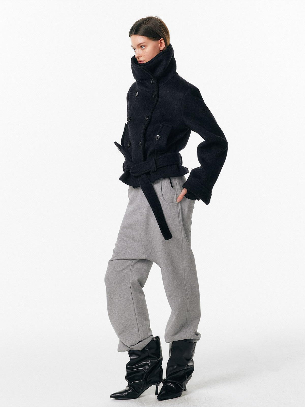 ALINNV Drop Crotch Loose Semi Elastic Waist Women&