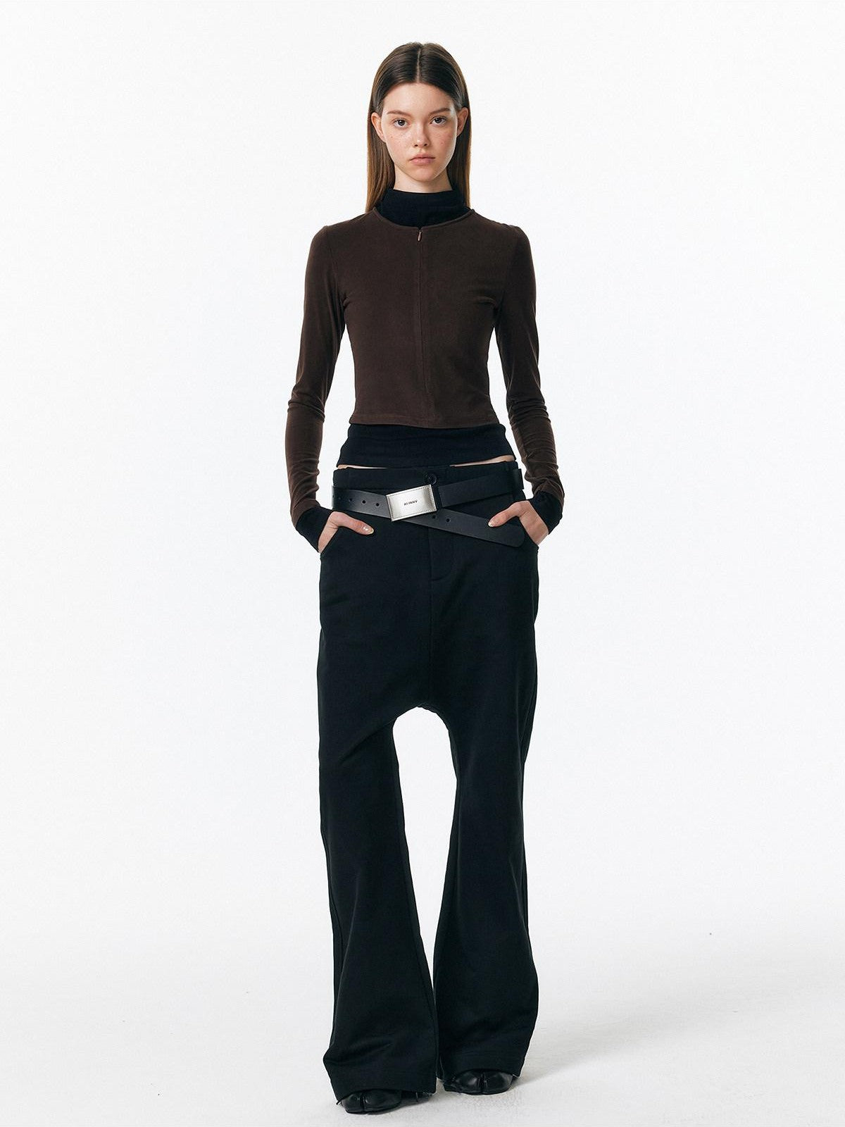ALINNV Drop Crotch Loose Semi Elastic Waist Women&