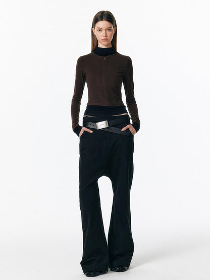 ALINNV Drop Crotch Loose Semi Elastic Waist Women&