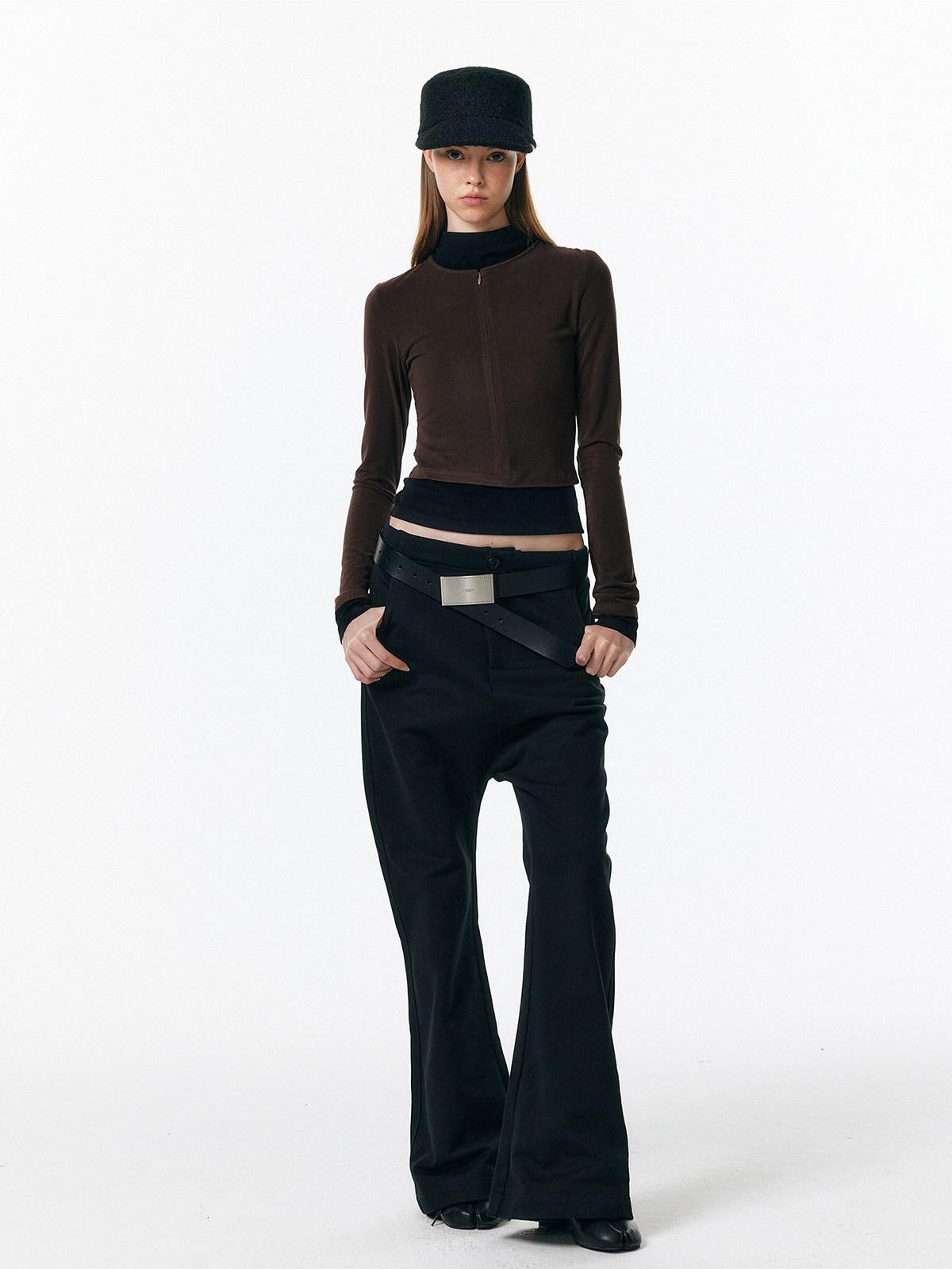 ALINNV Drop Crotch Loose Semi Elastic Waist Women&