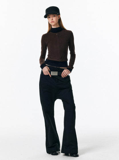 ALINNV Drop Crotch Loose Semi Elastic Waist Women&