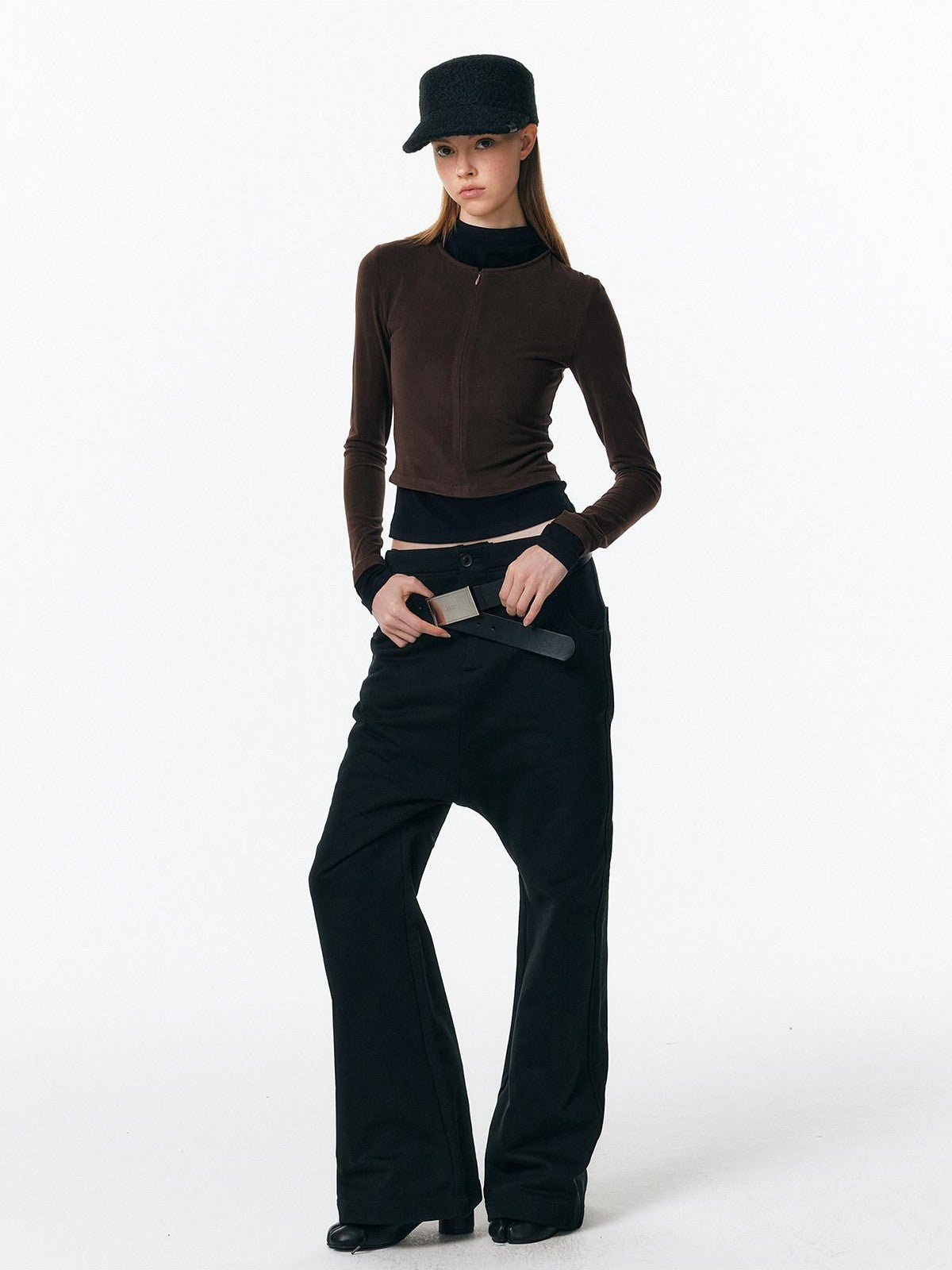 ALINNV Drop Crotch Loose Semi Elastic Waist Women&