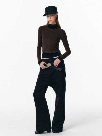 ALINNV Drop Crotch Loose Semi Elastic Waist Women&