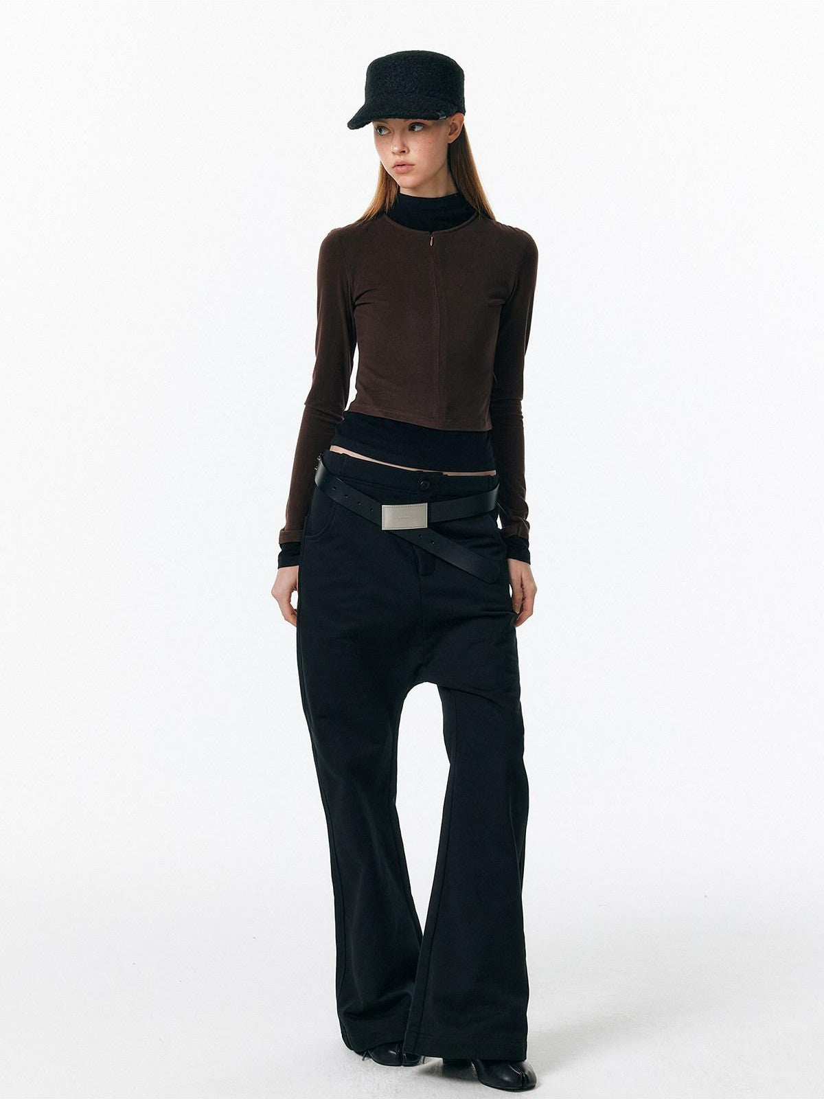 ALINNV Drop Crotch Loose Semi Elastic Waist Women&