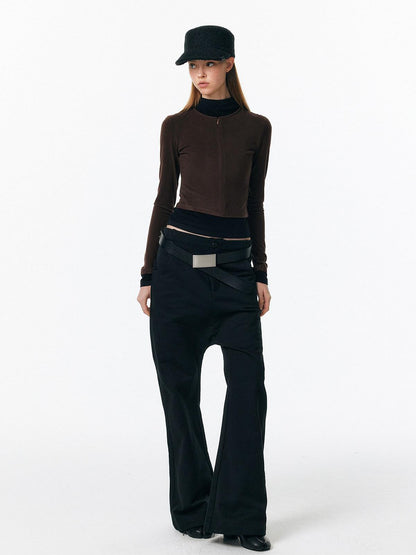 ALINNV Drop Crotch Loose Semi Elastic Waist Women&