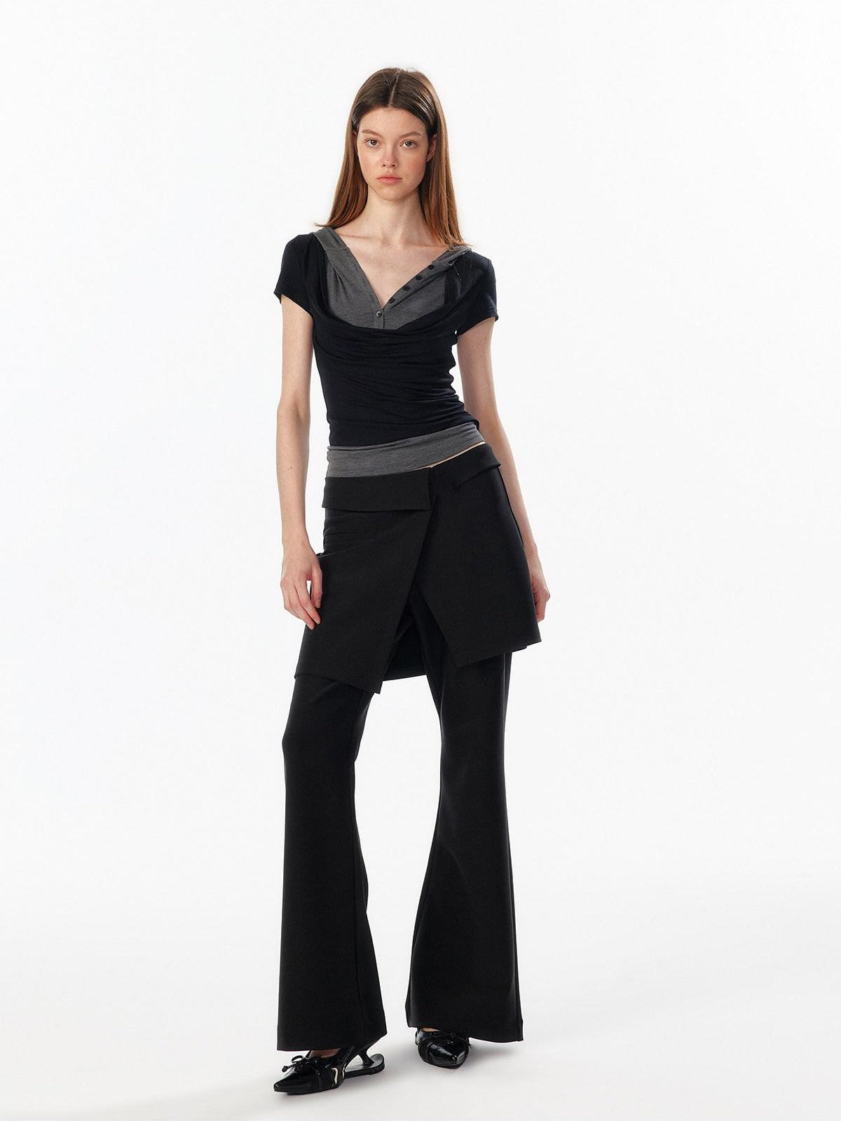 ALINNV Faux Two Piece Skort Slimming Hip Cover Women&