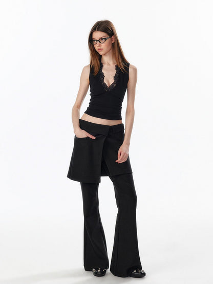 ALINNV Faux Two Piece Skort Slimming Hip Cover Women&