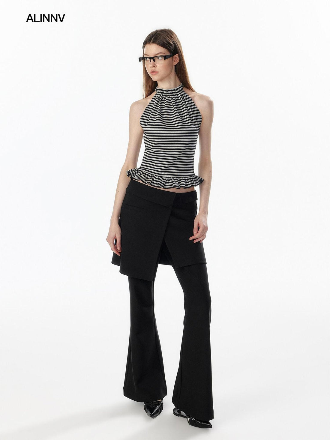 ALINNV Faux Two Piece Skort Slimming Hip Cover Women&
