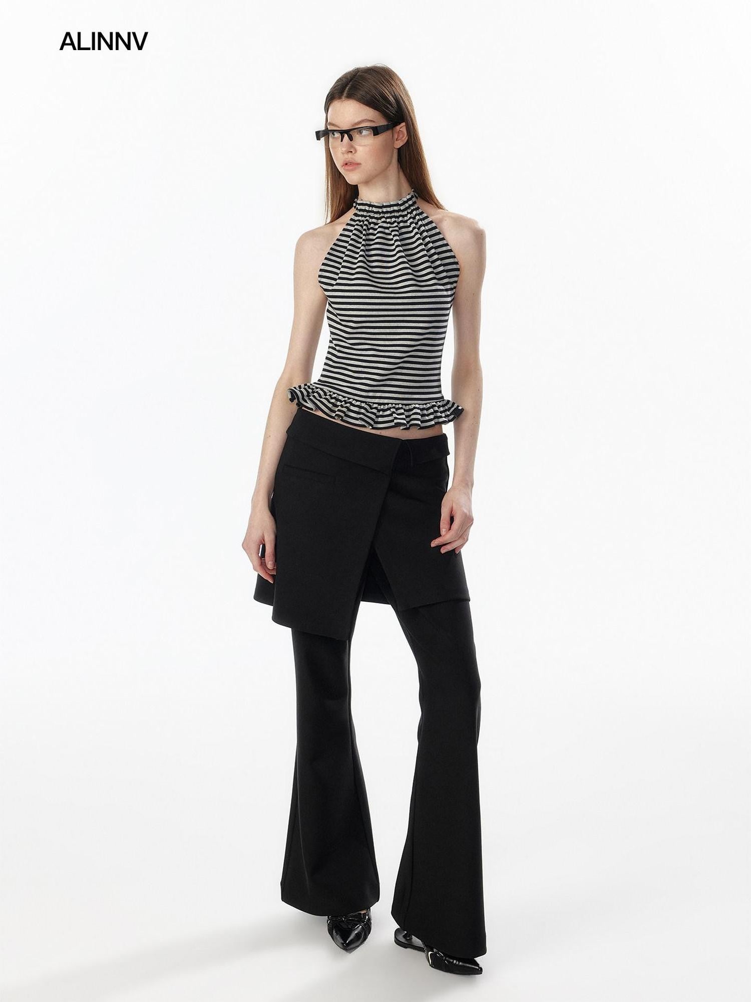 ALINNV Faux Two Piece Skort Slimming Hip Cover Women&