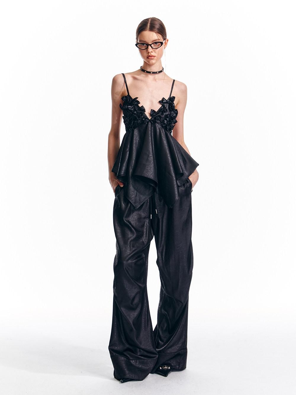 ALINNV Flared Hem Bow V-neck Loose Original Design Women&