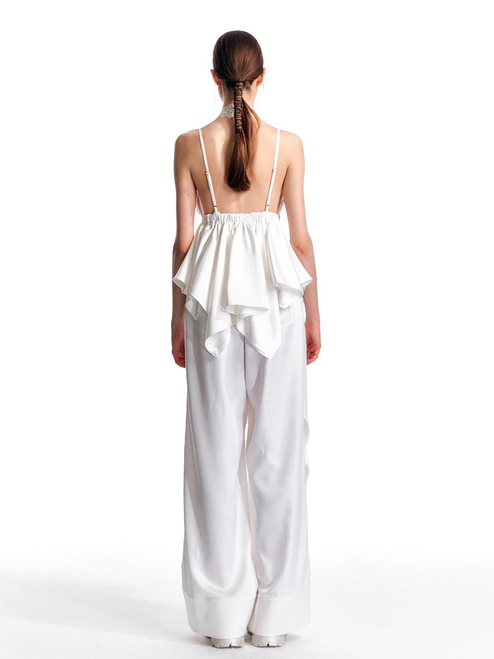 ALINNV Flared Hem Bow V-neck Loose Original Design Women&