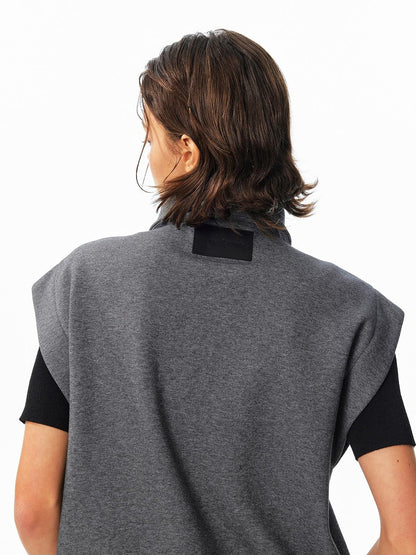 ALINNV Fleece Lined Fly Sleeve Stand Collar Zip Up Loose Women&