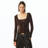 ALINNV_Flocked_Mesh_Leopard_Print_U_Neck_Slim_Fit_Women&