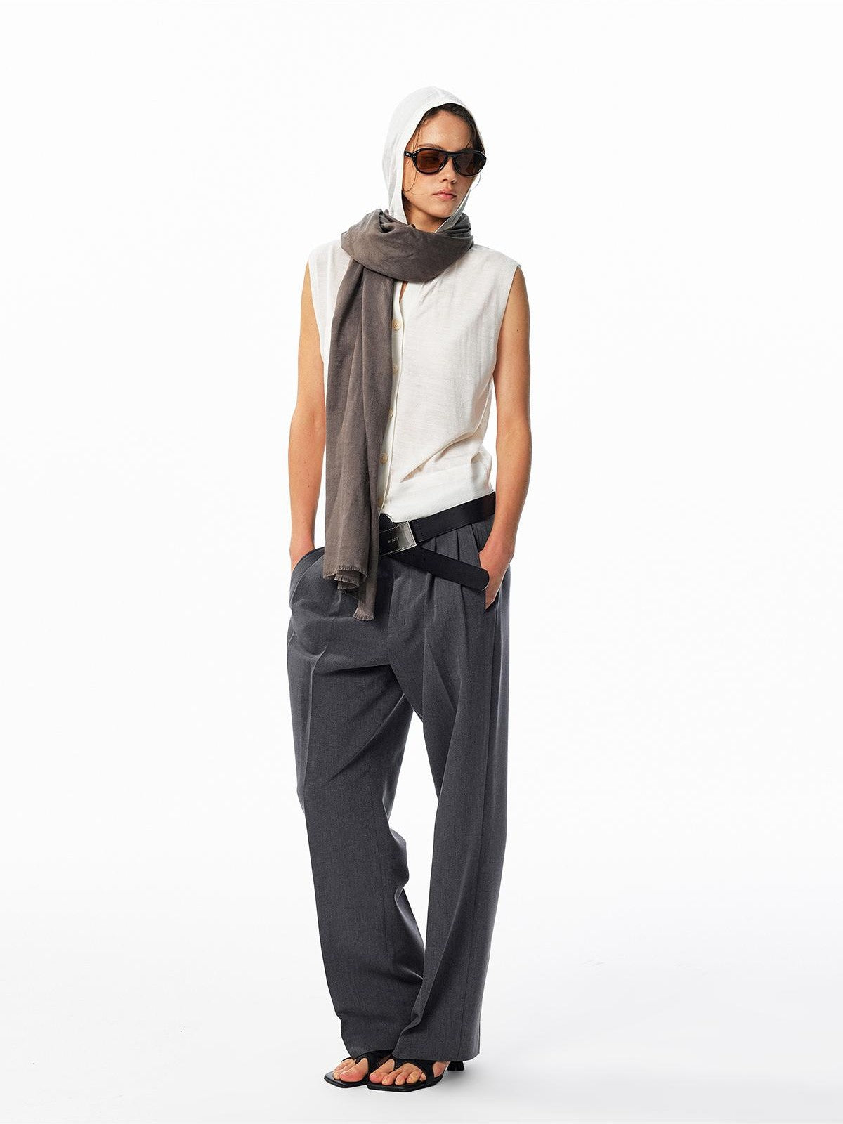 ALINNV Hooded Button Front Wool Blend Women&