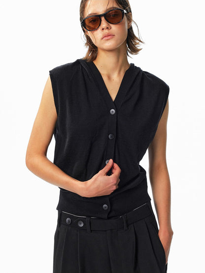 ALINNV Hooded Button Front Wool Blend Women&