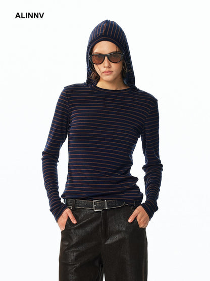 ALINNV Hooded Wool Blend Women&