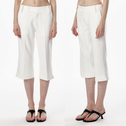ALINNV_Ivory_Button_Trim_Low_Waist_Slim_Straight_Hem_Slit_Women&