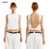 ALINNV Lace Knot Open Back H Line Button Short Women&