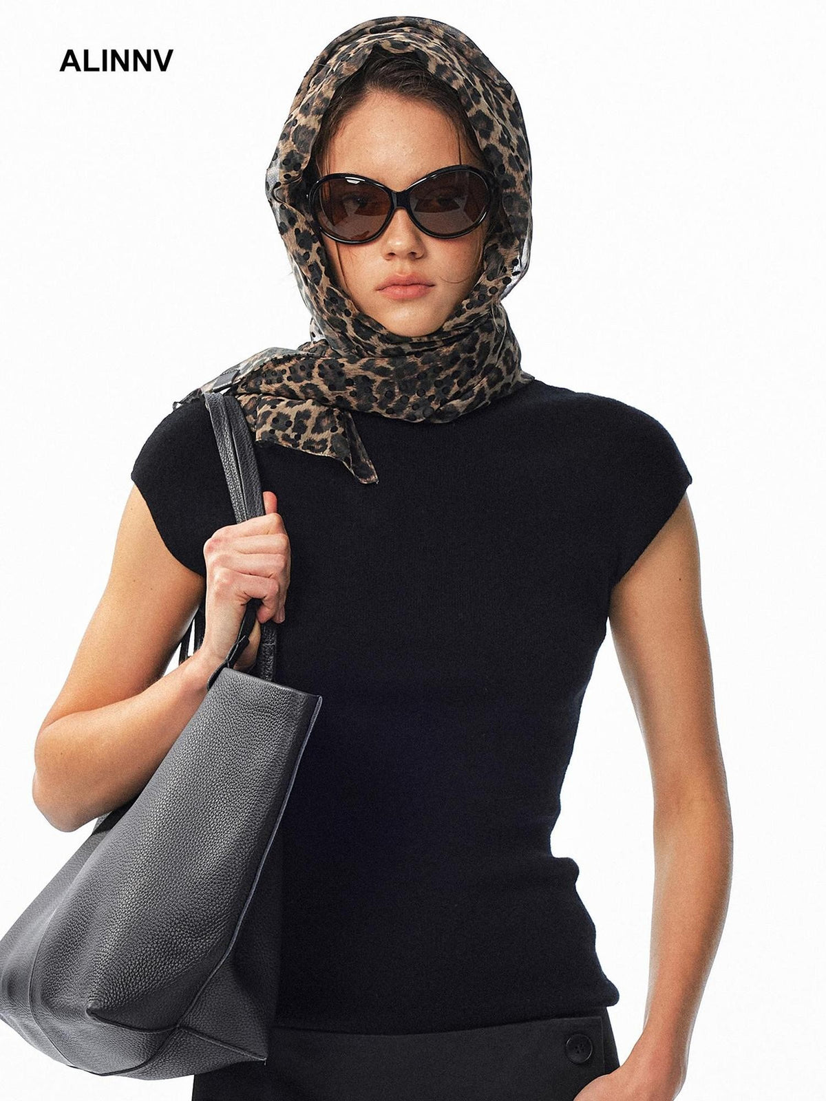 ALINNV Leopard Print Retro Rectangle Women&